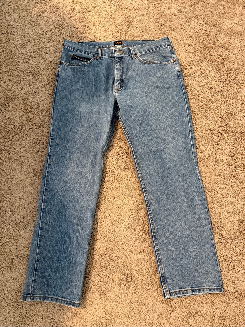 Lee Men's Straight Jeans in Light Blue Denim
